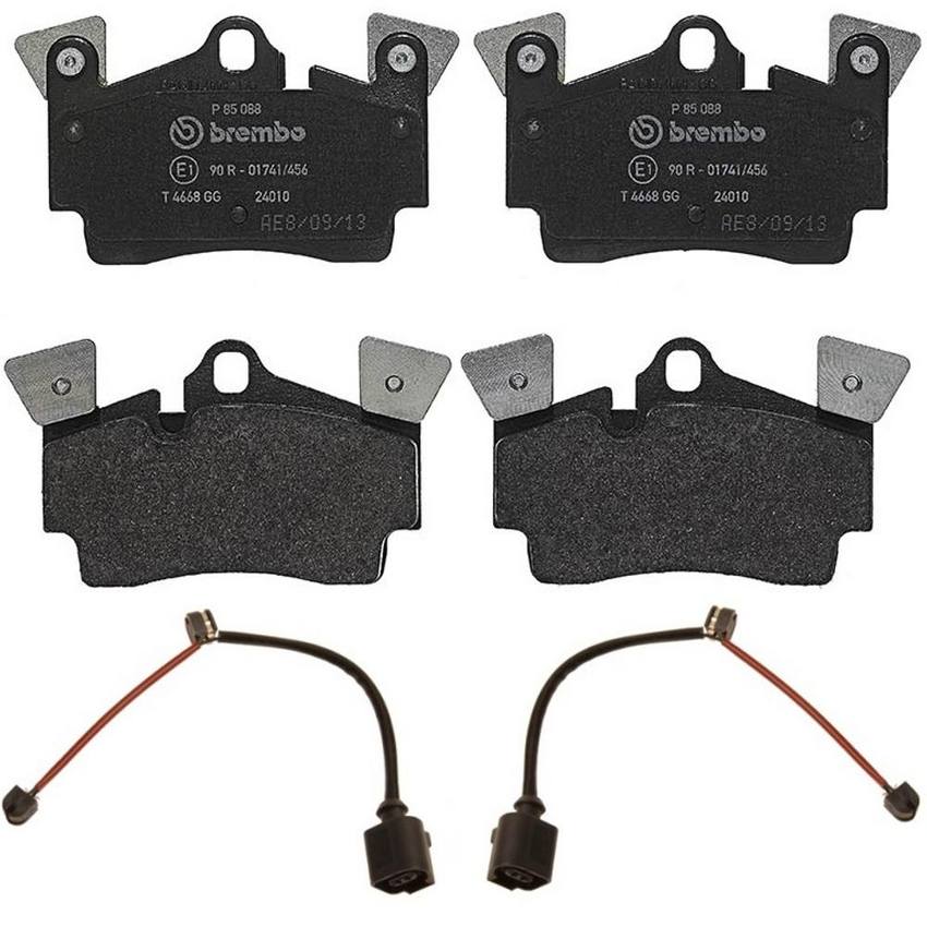 Audi Porsche Brakes Kit - Pads Rear (Low-Met) (with Sensor) 7L6698451D - Brembo 2377338KIT